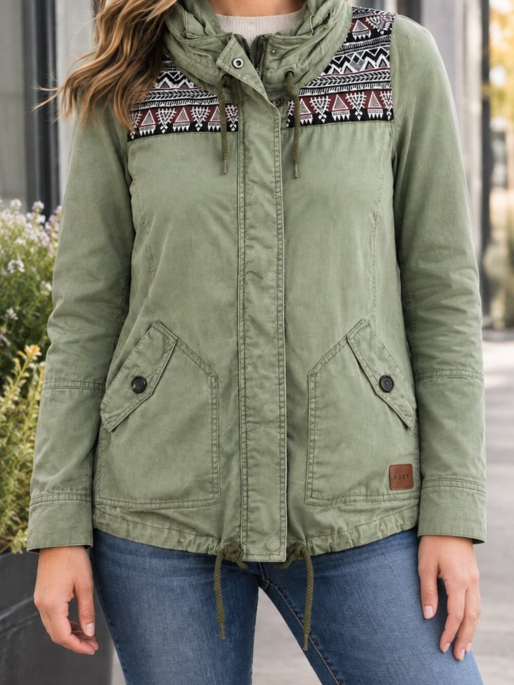 Roxy Winter Cloud Military Utility Jacket SMALL
